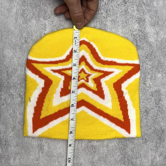 Y2k 2000s yellow star retro beanie - Picture 6 of 7